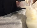 bbw big tit lactating milf huge nipples pumps milk montage