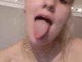 cutie long tongue girl