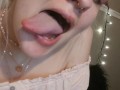 cutie long tongue girl