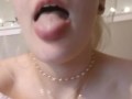 cutie long tongue girl