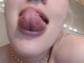 cutie long tongue girl