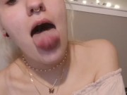 cutie long tongue girl