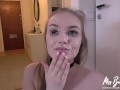 Blonde gives Sloppy Blowjob and takes Messy Facial!