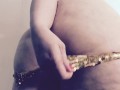 Thick blonde Carlycurvy teasing in glitter belt