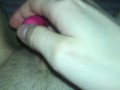 Pushing a vibrator in and out of my pussy
