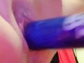 Watch me straddle a  can that's too big for my pussy