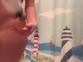 Wash boobs , pussy and fluffy butt in the shower