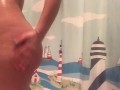 Wash boobs , pussy and fluffy butt in the shower