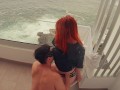 First Sex on Vacation - He CUMS in 30 SECONDS! Hotel Balcony Ginger PAWG