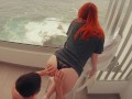 First Sex on Vacation - He CUMS in 30 SECONDS! Hotel Balcony Ginger PAWG