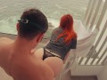 First Sex on Vacation - He CUMS in 30 SECONDS! Hotel Balcony Ginger PAWG