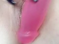 Big pink dildo, tight wet pay snap clip. @CookieBaby2020