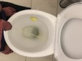 Pissing in toilet