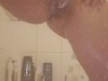 Shower pussy playing brunette