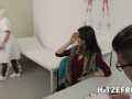 HITZEFREI Fake doctor fucks a petite brunette patient