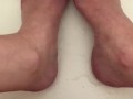 horny teen pisses all over cute feet