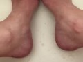 horny teen pisses all over cute feet