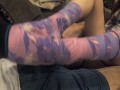 Sexy sockjob in purple stance socks