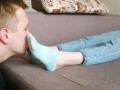 Slave sniffs my socks and sweaty feet - OnlyFans and Fansly: ygfoot