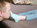 Slave sniffs my socks and sweaty feet - OnlyFans and Fansly: ygfoot