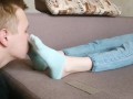 Slave sniffs my socks and sweaty feet - OnlyFans and Fansly: ygfoot