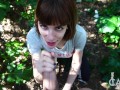 POV Blowjob teen cum mouth in the park