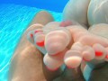 GINGER MERMAID UNDERWATER FOOTJOB POV | Perfect Soles Long Toes Red Nails