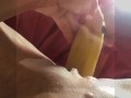 Lonely MILF cums on a squash