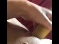Lonely MILF cums on a squash