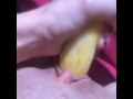 Lonely MILF cums on a squash