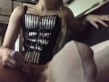 Cumming to Vibrator in Corset and Stockings