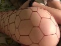 GIF SAMPLE: Red fishnets ass wiggle