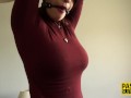 Real busty bound bdsm sub