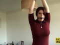 Real busty bound bdsm sub