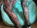 Tight wearing, hairy pussy, dildo fucking teen