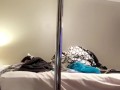 Beginnner strip pole practice.