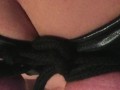 Playing with my tied tits.