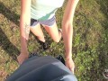 Outdoor blowjob with sports teen near the road.Cum in the mouth