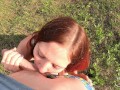 Outdoor blowjob with sports teen near the road.Cum in the mouth