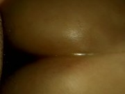 Stuffing FAT COCK into BIG OILED UP ASS + Pussy