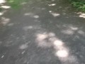 Outdoor pee desperation female POV, piss puddle