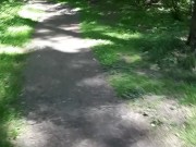 Outdoor pee desperation female POV, piss puddle