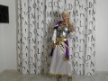 Cosplay princess sucks a dildo and masturbates her pussy