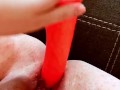 Premium Snapchat model cumming all over her big pink dildo