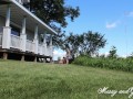 Missy and George Exposed! Naked Front Yard Blowjob and Facial in Daylight!!