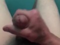 Husband stroking his fat cock for me and cumming