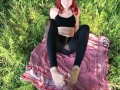 Redhair beauty does footjob in sports leggings.jenny-young.net