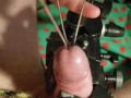 Extreme CBT Clamped Cock Peehole Stretched wide & tortured with a Cigarette