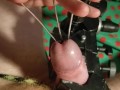 Extreme CBT Clamped Cock Peehole Stretched wide & tortured with a Cigarette