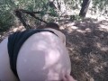 Nerdy girl rimming , feet sole tickling & nipples sucking on forest